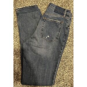 Abercrombie & Fitch Jeans Womens 10 Tall Blue 90s Slim Straight Distressed